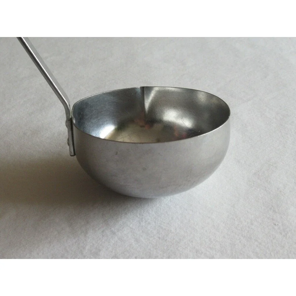 Vtg EKCO FORGE Soup Ladle Stainless USA Black Rivets Handle Kitchen Utensil 11